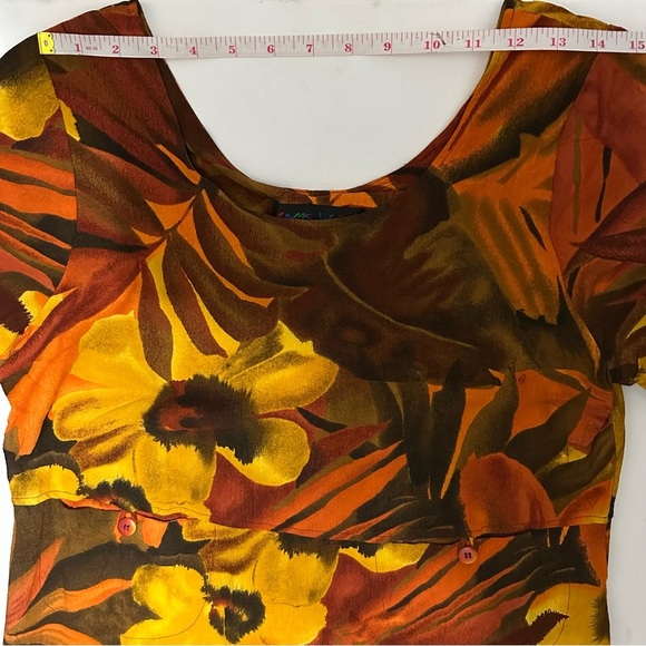 VTG Jams World African / Tropical Floral Dress M With Buttons, Pockets, and Slit - Picture 10 of 15
